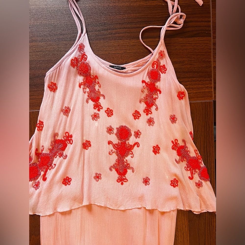 Azulu Colombia Dress Beadwork Pink XS